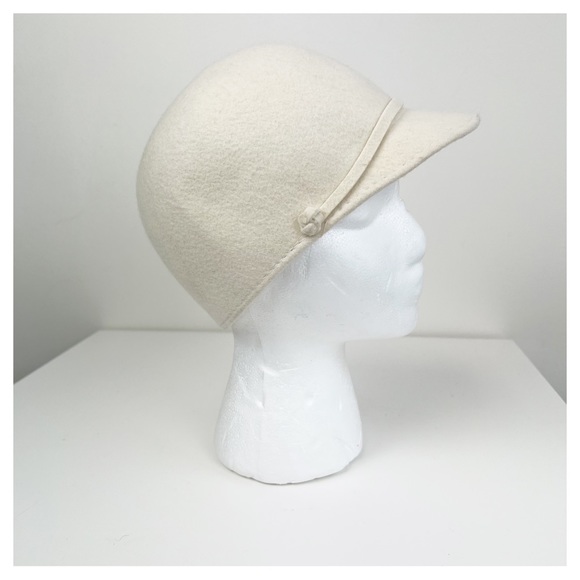 AQUA Cream 100% Wool Cloche Hat - Picture 3 of 7